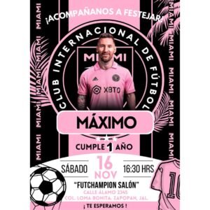 Invitación digital fiesta cumpleaños Messi